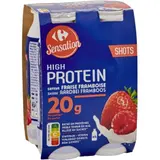 Spécialité à boire protéiné fraise CARREFOUR SENSATION