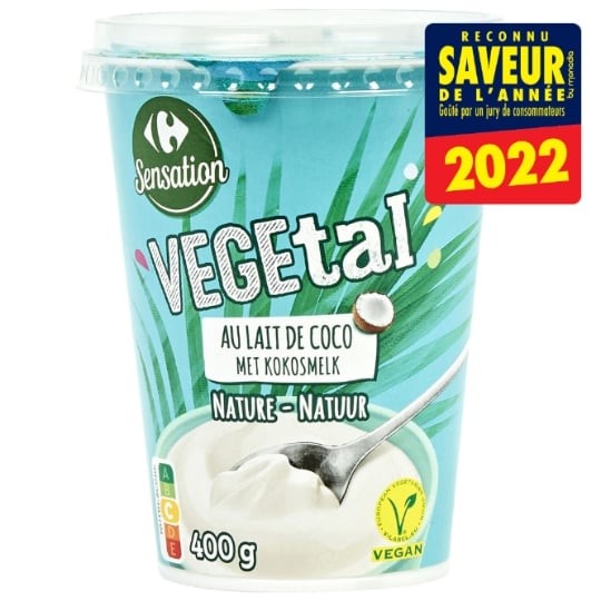 Dessert végétal lait de coco nature CARREFOUR SENSATION