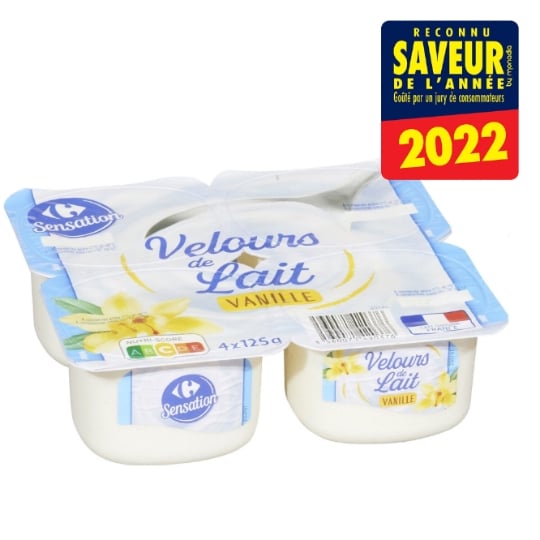 Yaourts Velours de Lait Vanille CARREFOUR SENSATION