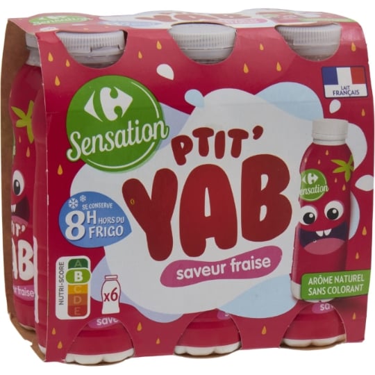 Yaourt à boire saveur fraise CARREFOUR SENSATION