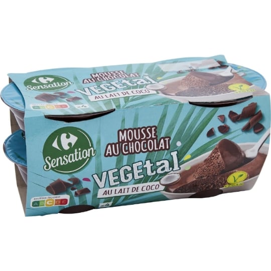 Dessert mousse au chocolat végétal CARREFOUR SENSATION