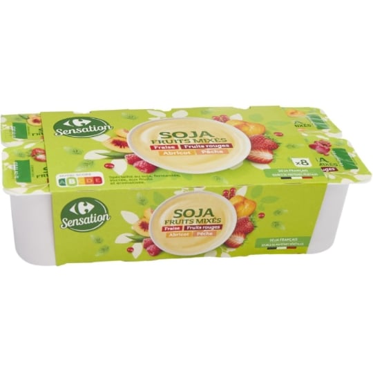Dessert végétal soja fruits mixés CARREFOUR SENSATION