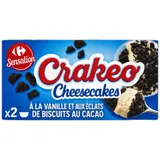 Dessert cheesecake à la vanille et ax eclats de biscuits au cacao CARREFOUR SENSATION