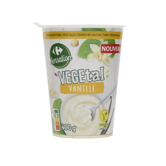 Dessert végétal vanille, végan et enrichie en calcium CARREFOUR SENSATION