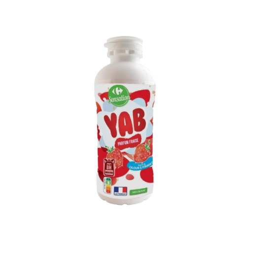Yaourt à boire parfum fraise - source de calcium et vitamine D - jusqu'à 8h hors du frigo CARREFOUR SENSATION