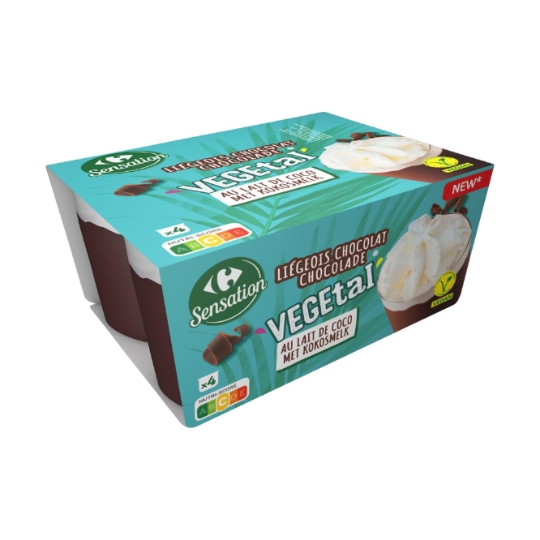Dessert végétal Liégeois chocolat CARREFOUR SENSATION