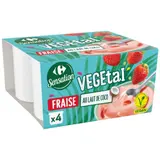 Dessert végétal vegan, au lait de coco et fraise CARREFOUR SENSATION