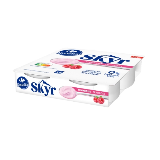 Skyr framboise et aromatisée 0% MG CARREFOUR SENSATION