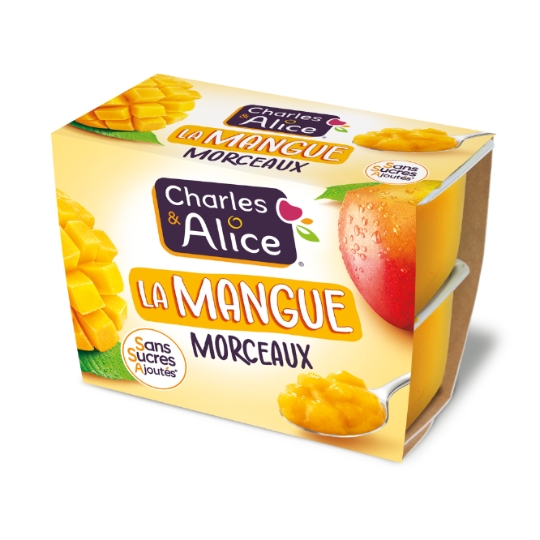 Dessert fruitier Mangue Morceaux Sans Sucres Ajoutés CHARLES & ALICE