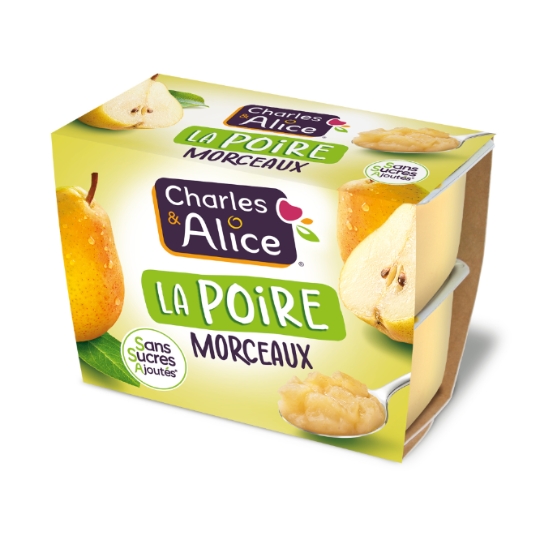 Dessert fruitier Poire Morceaux Sans Sucres Ajoutés CHARLES & ALICE