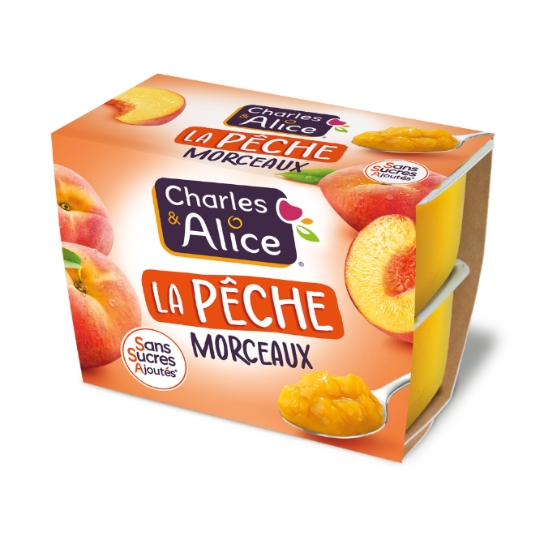 Dessert fruitier Pêche Morceaux Sans Sucres Ajoutés CHARLES & ALICE