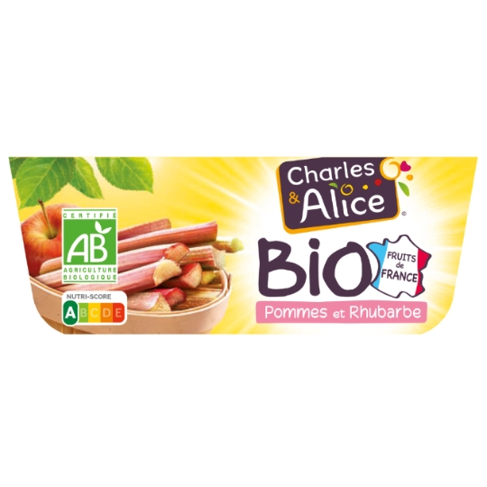Compote Pommes Rhubarbe Bio CHARLES & ALICE
