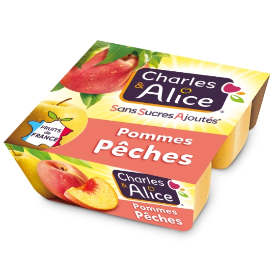 Compote Pomme Pêche Sans Sucres Ajoutés CHARLES & ALICE