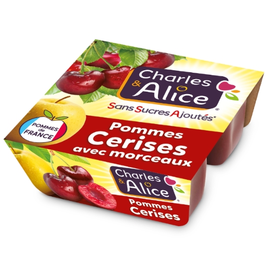 Compote Pomme Cerise Sans Sucres Ajoutés CHARLES & ALICE