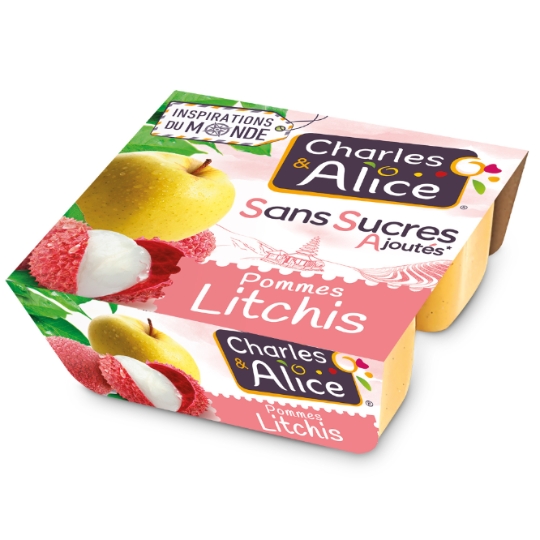 Compote Pomme Litchi Sans Sucres Ajoutés CHARLES & ALICE