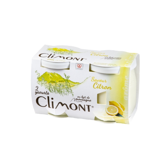 Yaourts Aromatisé Citron au Lait Entier de Montagne CLIMONT