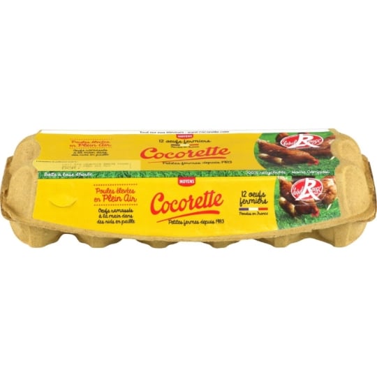 Œufs de Plein Air Calibre Moyen Label Rouge COCORETTE
