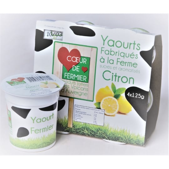 Yaourts au Citron Fermiers COEUR DE FERMIER