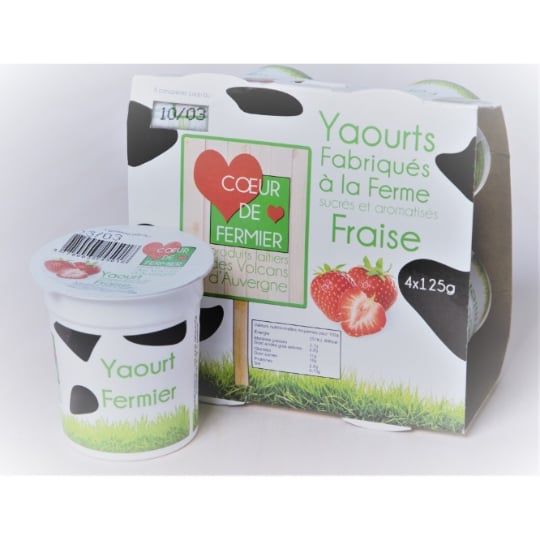 Yaourts Aromatisés Fraise COEUR DE FERMIER