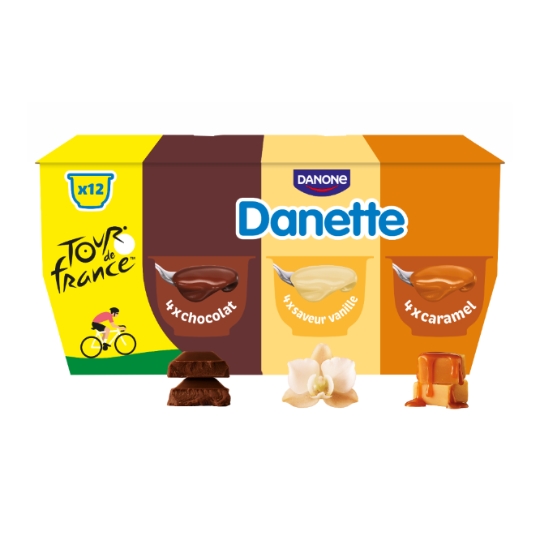 Crème dessert chocolat caramel vanille DANETTE