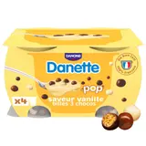 Crème dessert vanille avec billes 3 chocolats DANETTE POP