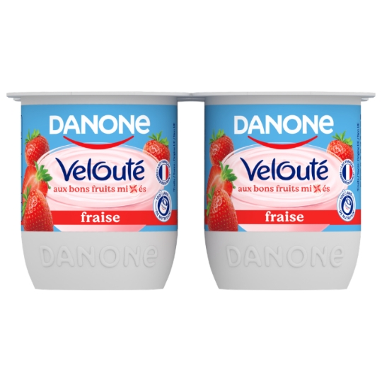 Yaourt aux fruits mixés fraise DANONE VELOUTE