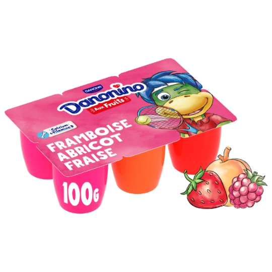 Fromage blanc aux fruits framboise abricot fraise DANONINO