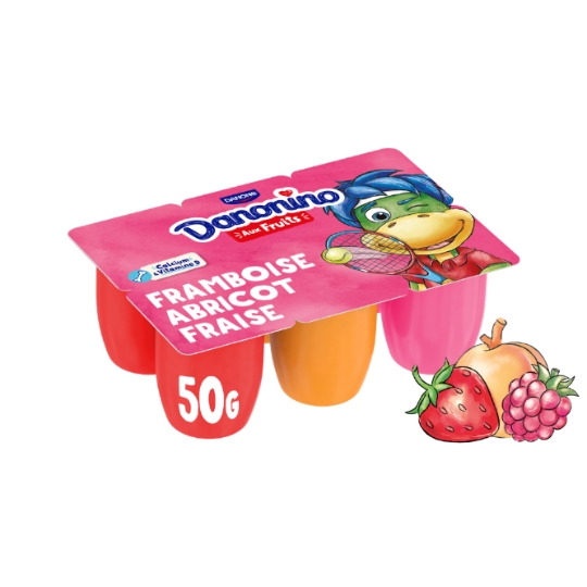 Fromage blanc aux fruits framboise abricot fraise DANONINO