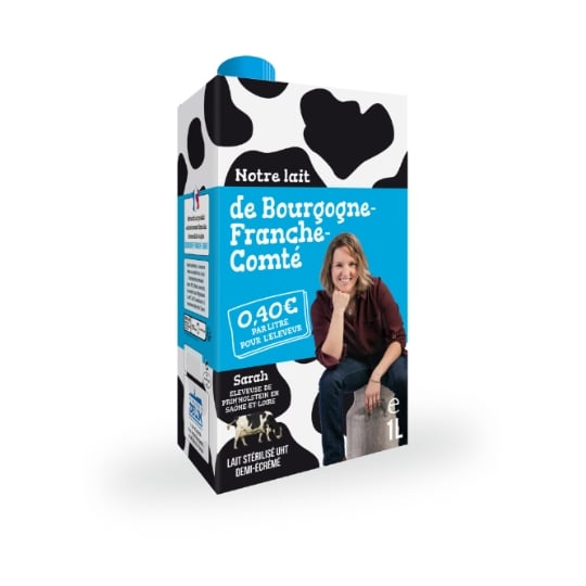 Lait Demi-Ecrémé Bourgogne Franche-Comté Stérilisé UHT DELIN