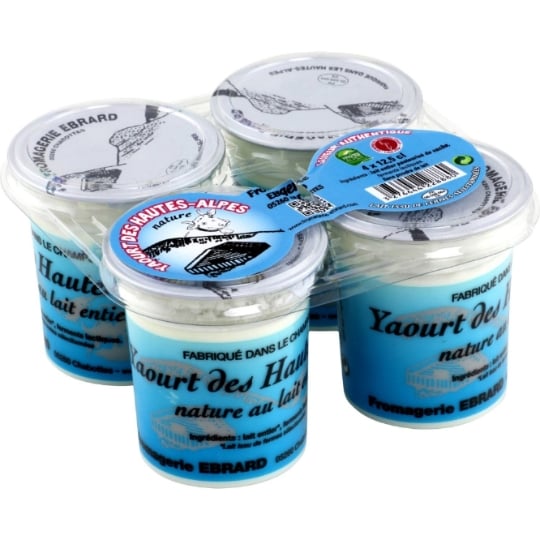 Yaourts Nature au lait entier nature EBRARD FROMAGERIE