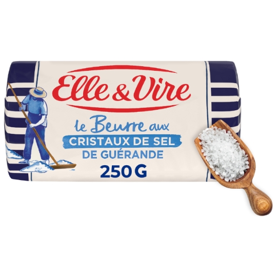 Beurre aux Cristaux de Sel de Guérande ELLE & VIRE