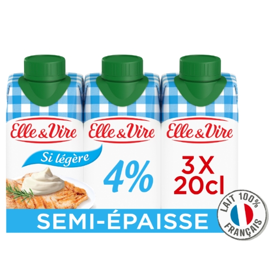 Crème Uht Semi-Épaisse Extra-Légère ELLE & VIRE