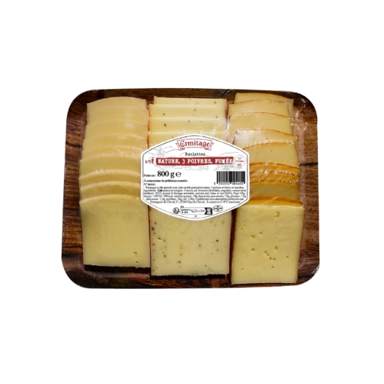 Fromage à Raclette Trio Nature Poivre et Piment ERMITAGE