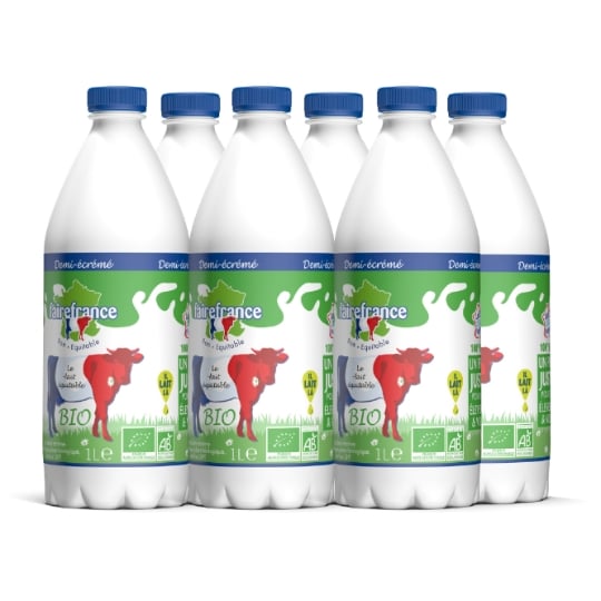 Lait Demi-Ecrémé Bio FAIREFRANCE