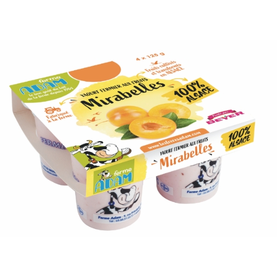 Yaourt Fermier aux Fruits Mirabelles FERME ADAM