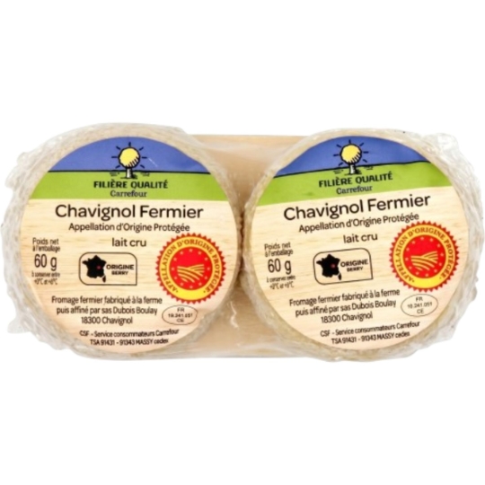 Fromage de Chèvre Crottin de Chavignol A.O.P FILIERE QUALITE CARREFOUR