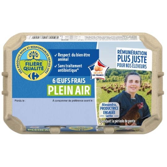 Œufs plein air FILIERE QUALITE CARREFOUR