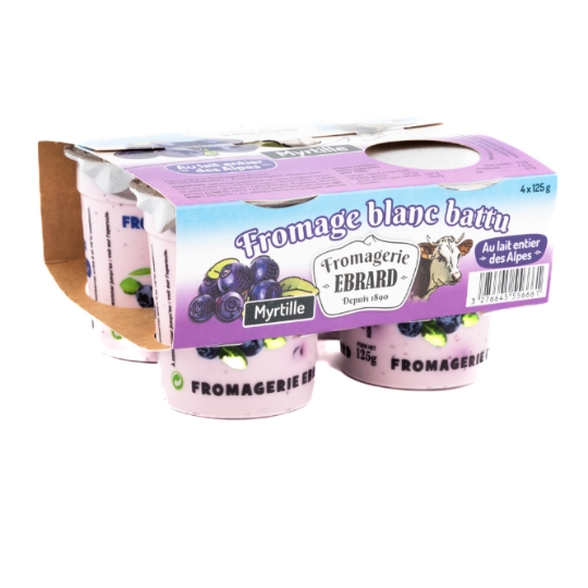 Fromage Blanc Battu Myrtille au Lait Entier des Alpes FROMAGERIE EBRARD