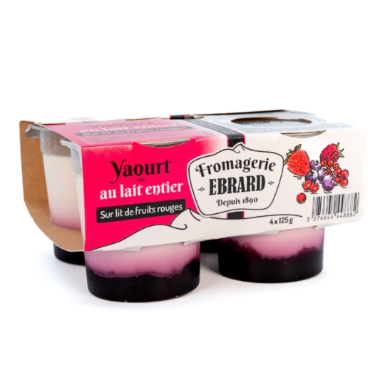 Yaourt au Lait Entier sur Lit de Fruits Rouges FROMAGERIE EBRARD