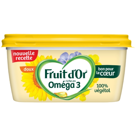Margarine oméga 3 & 6 doux sans huile de palme FRUIT D'OR