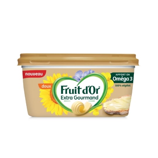 Margarine Oméga 3 Extra Gourmand Sans Huile de Palme 100% Végétal FRUIT D'OR