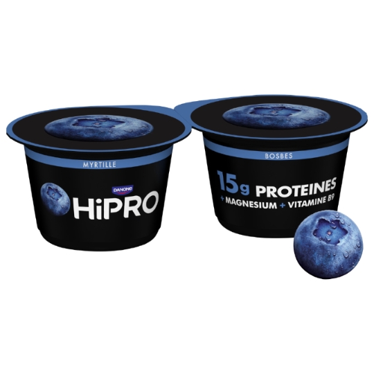 Yaourt myrtille protéiné 0% MG HIPRO