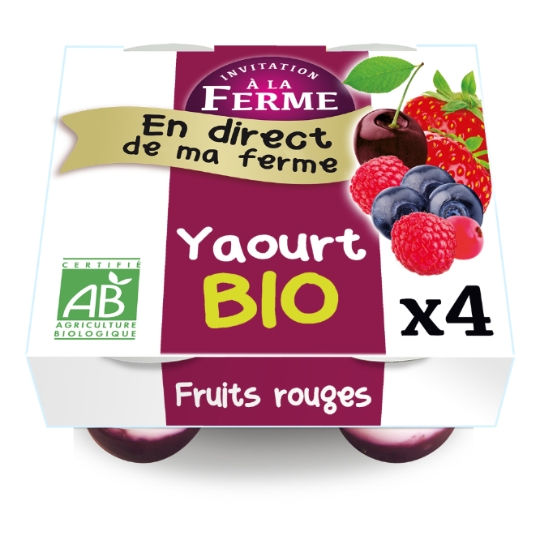 Yaourts fruits rouges Bio INVITATION A LA FERME