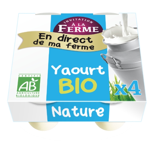 Yaourts nature Bio INVITATION A LA FERME