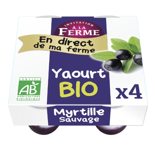 Yaourts myrtille sauvage Bio INVITATION A LA FERME