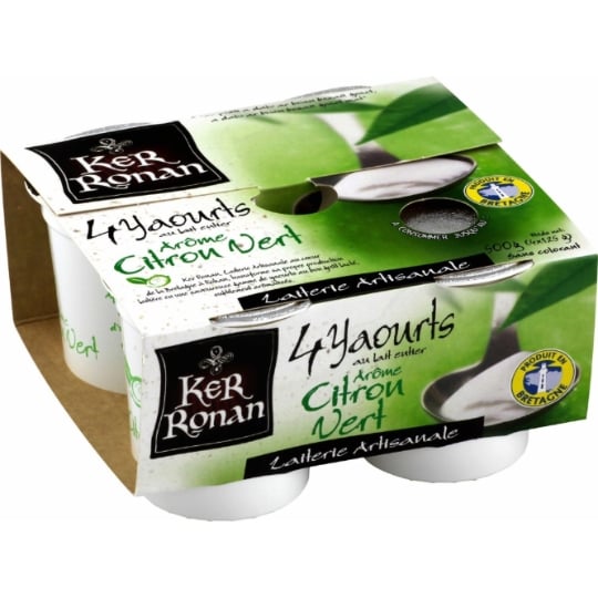 Yaourts citron vert KER RONAN