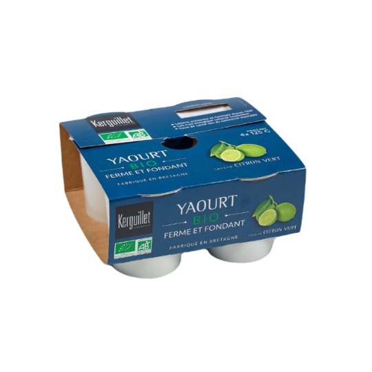 Yaourts au Lait Pasteurisé Saveur Citron Vert KERGUILLET