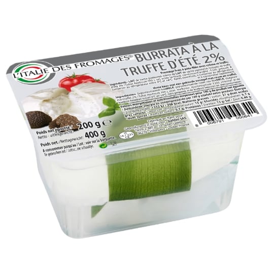 Mozzarella Burrata à la Truffe d'Eté 2% L'ITALIE DES FROMAGES