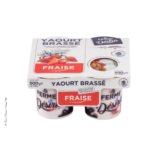 Yaourt Brassé Fraise LA FERME DESIRIS