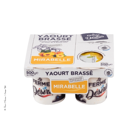 Yaourt Brassé Mirabelle Brassage Artisanal au Lait Entier LA FERME DESIRIS